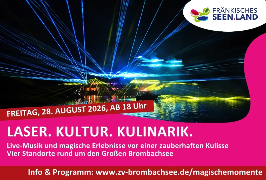 Magische Momente Brombachsee – Laser.Kultur.Kulinarik (Quelle: Zweckverband Brombachsee)