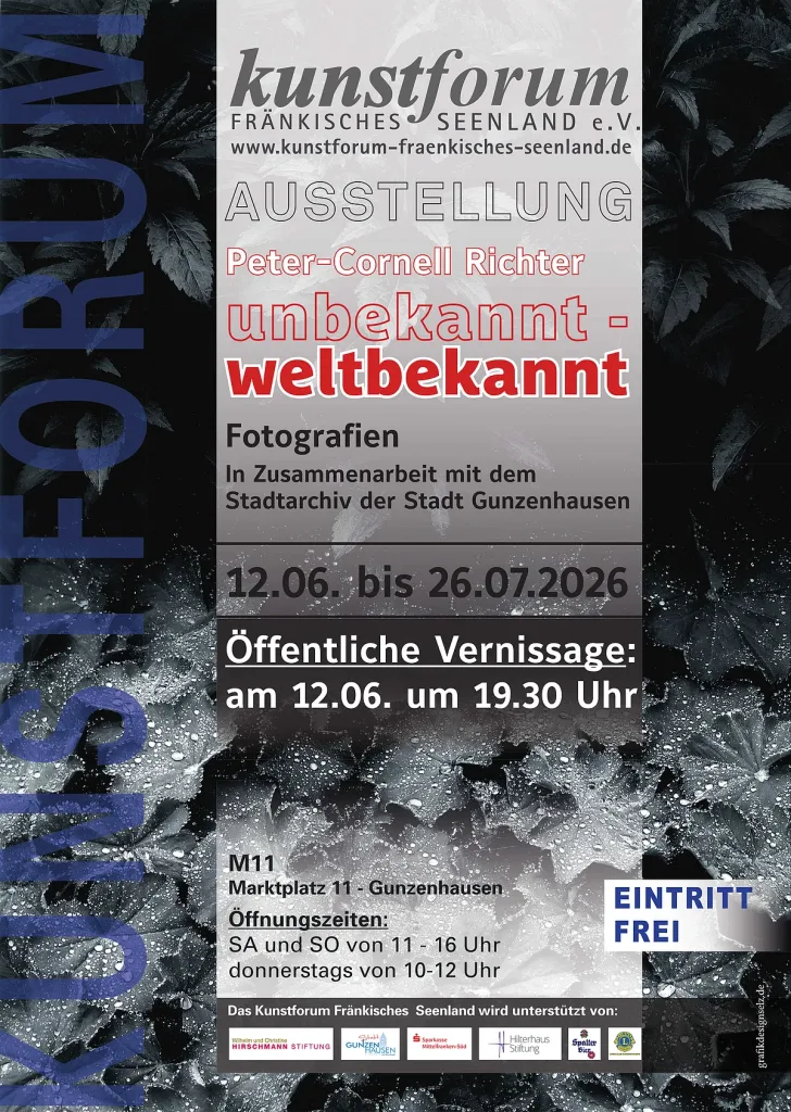 Peter-Cornell Richter „unbekannt – weltbekannt“ (Quelle: Tourismusverband Fränkisches Seenland)