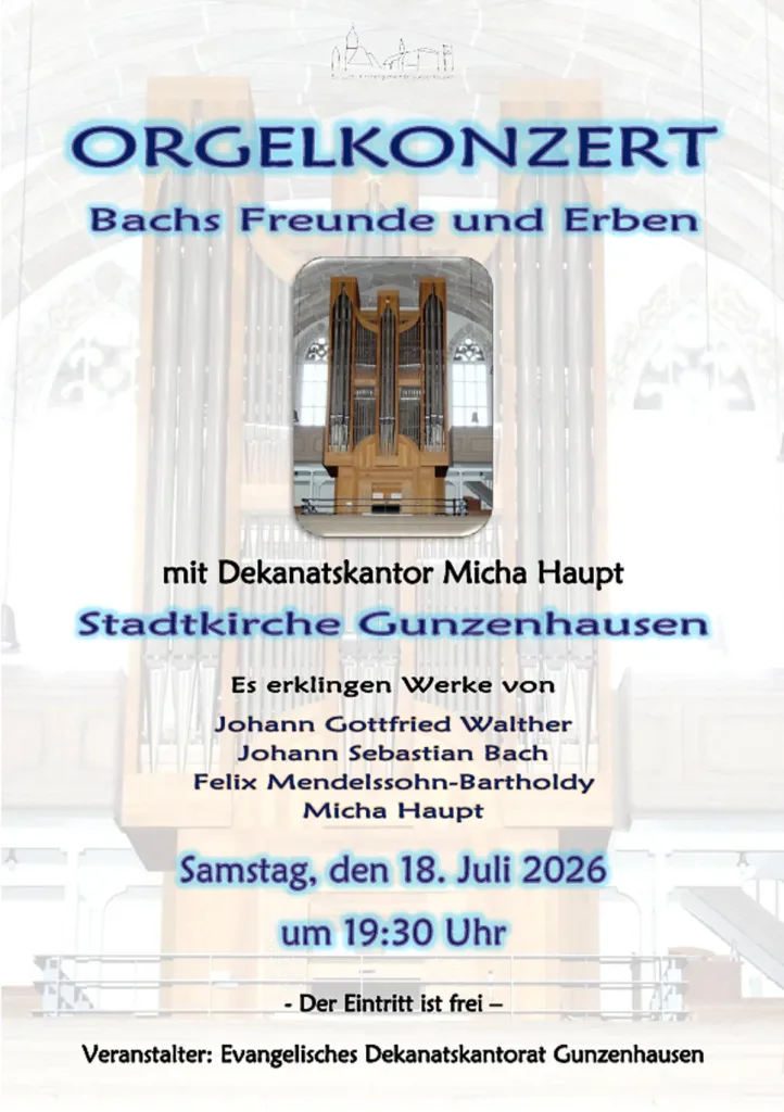Orgelkonzert - Bachs Freunde und Erben (Quelle: Tourismusverband Fränkisches Seenland)