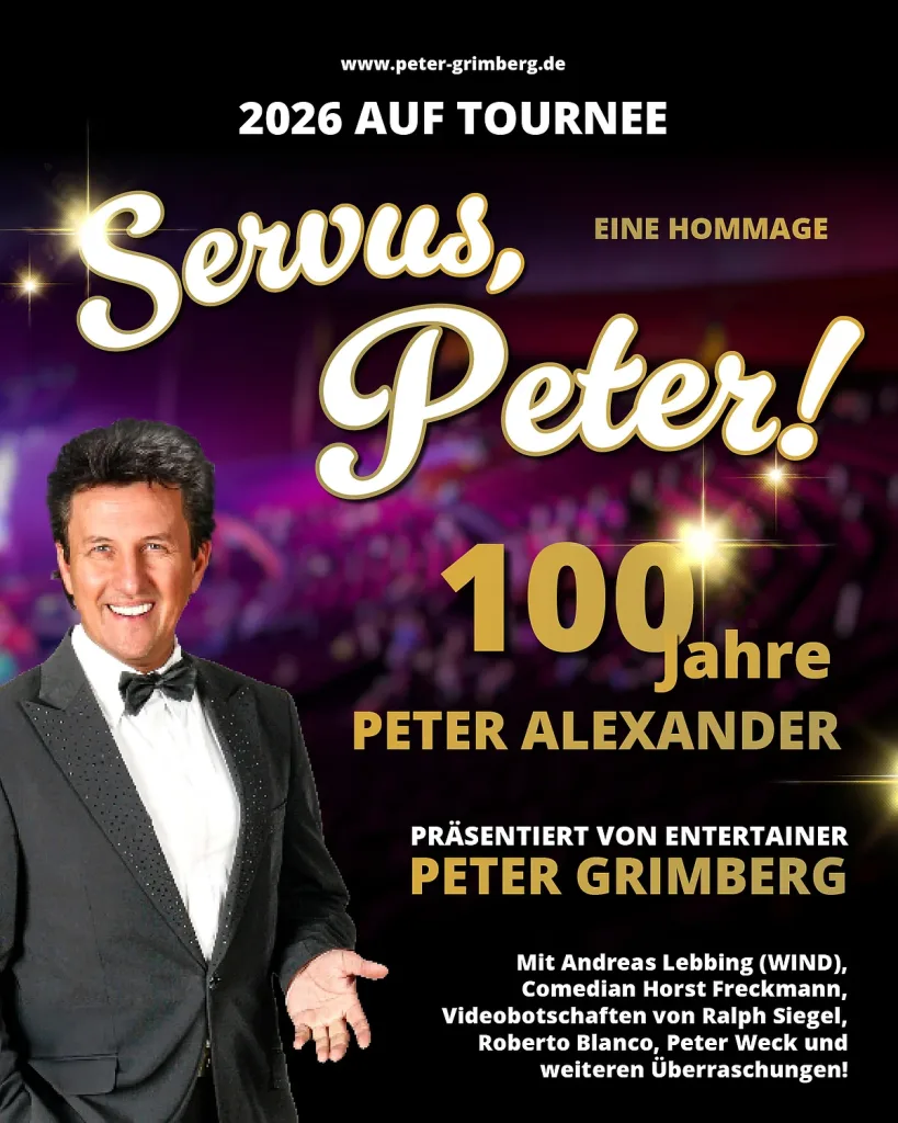 „Servus, Peter! - 100 Jahre Peter Alexander“ - Eine Hommage an eine Legende! (Quelle: Tourismusverband Fränkisches Seenland)