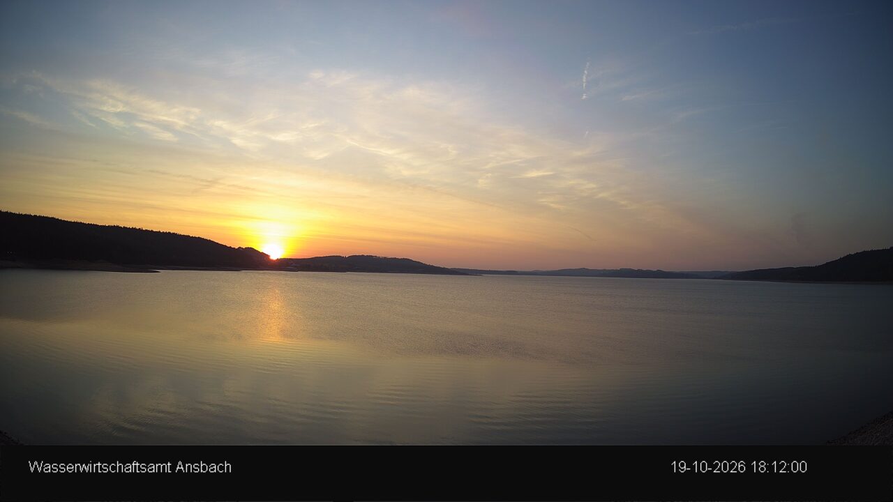 Webcam des Wasserwirtschaftsamts Ansbach an der Überleitung Donau-Main.
