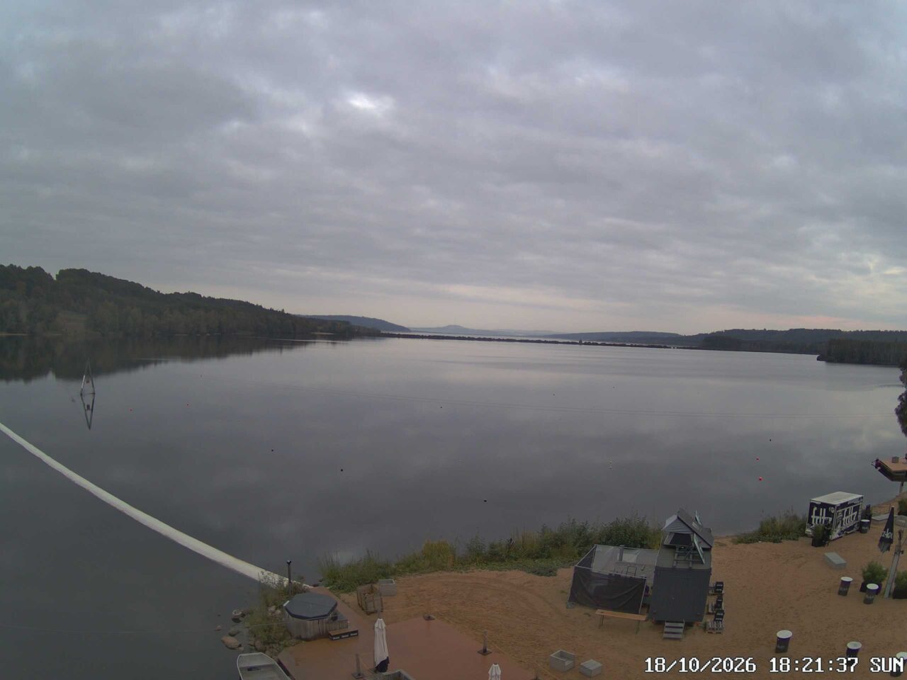 Webcam des Wakeparks Brombachsee an der Badehalbinsel Absberg (Kleiner Brombachsee).